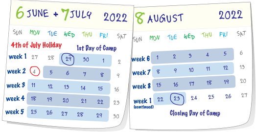 Calendar of Dates for 2022