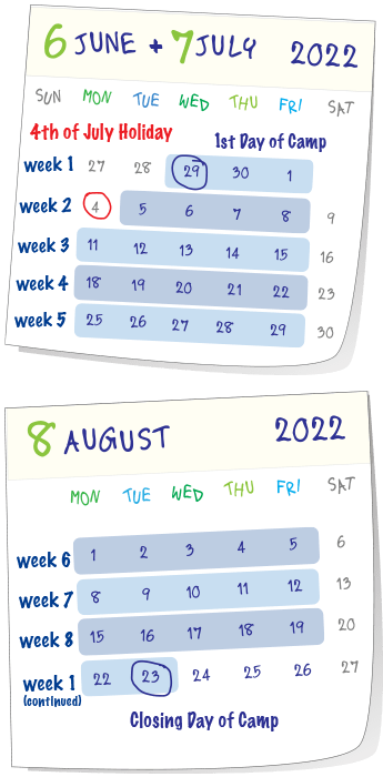 Calendar of Dates for 2022